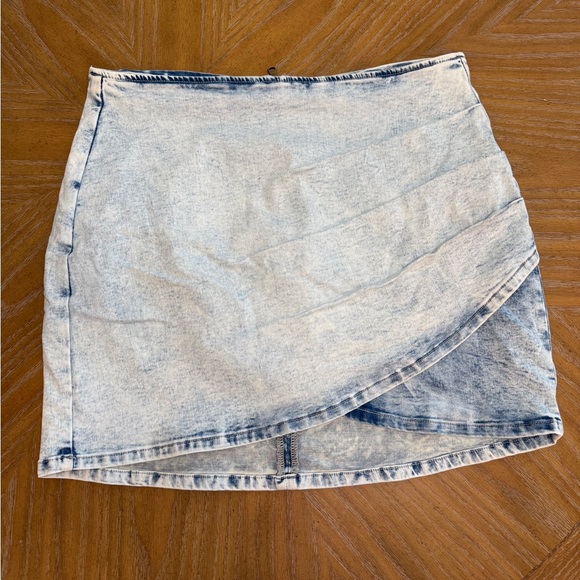 Denim Wrap Skirt - Blue - Picture 1 of 3